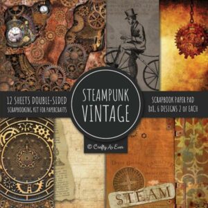 Vintage Steampunk Scrapbook Paper Pad 8x8 Scrapbooking Kit for Papercrafts