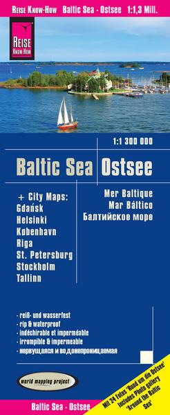 Reise Know-How Landkarte Ostsee (1:1.300.000) mit Stadtplänen Danzig