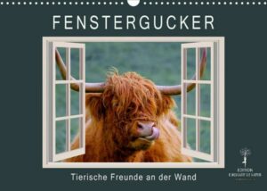 Fenstergucker - tierische Freunde an der Wand (Wandkalender 2023 DIN A3 quer)