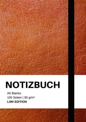Notizbuch A5 blanko - 100 Seiten 90g/m² - Soft Cover Braun -