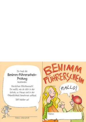 Benimm-Führerschein - Klassensatz Führerscheine