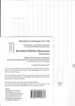 DürckheimRegister® BLANKO: WEISS-GROSS Beschreibbar