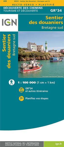 Sentier des Douaniers Bretagne Sud 1:110 000