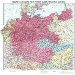 Historische Karte: Deutschland - Das Großdeutsche Reich mit dem Sudetendeutschen Gebieten