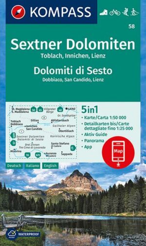 KOMPASS Wanderkarte 58 Sextner Dolomiten