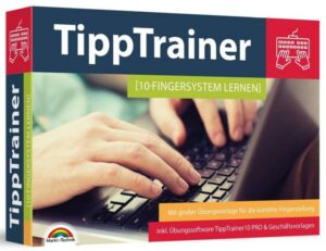 10 Finger Tippen für zu Hause am PC lernen - blind jedes Wort finden - Maschinenschreiben inkl. Tipp Trainer Software für den PC