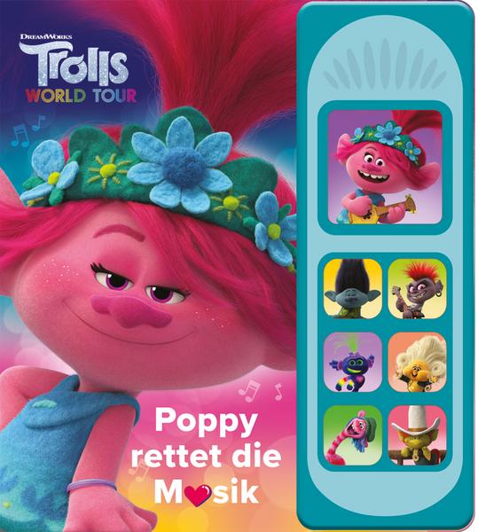 Trolls World Tour-Poppy rettetdie Musik- Interaktives Pappbilderbuch mit 7 zauberhaften Geräuschen für Kinder ab 3 Jahren