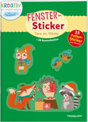 Fenster-Sticker. Tiere im Winter