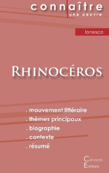 Fiche de lecture Rhinocéros de Eugène Ionesco (Analyse littéraire de référence et résumé complet)
