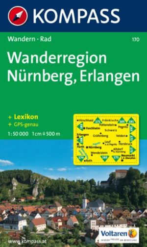 KOMPASS Wanderkarte Wanderregion Nürnberg - Erlangen