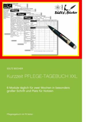 Kurzzeit Pflege-Tagebuch XXL