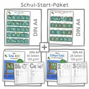 Mein Schul-Start-Paket (2 Lernposter DIN A4 + 2 Schreiblernhefte)