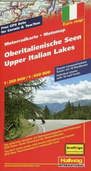 Motomap Oberitalienische Seen Motorradkarte